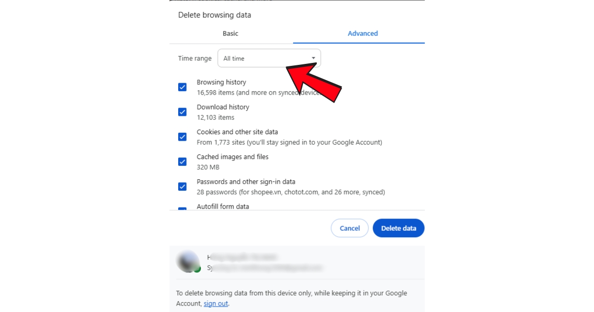 Trang web không phản hồi: Nguyên nhân, cách khắc phục triệt để A-Z 48 Chọn phạm vi thời gian là Từ trước đến nay (All time)