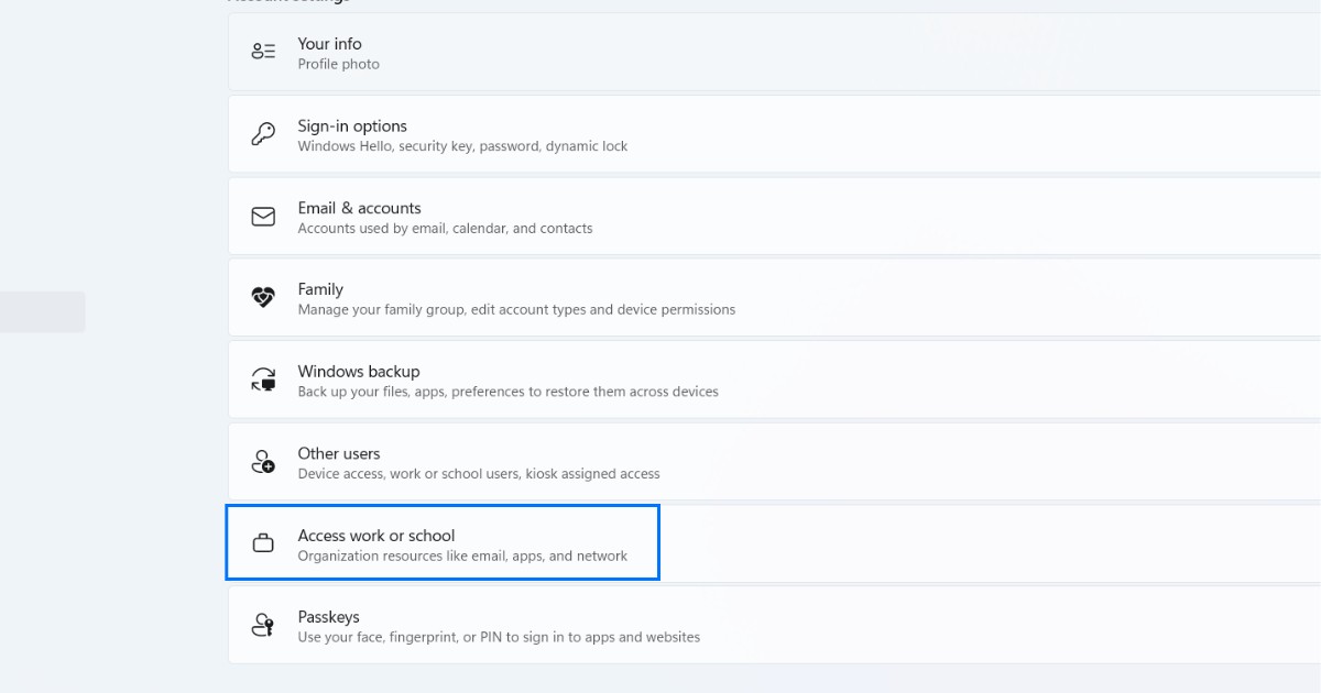 Cách Unjoin Domain Windows 10/11 chi tiết, dễ thực hiện 30 Chọn Access work or school