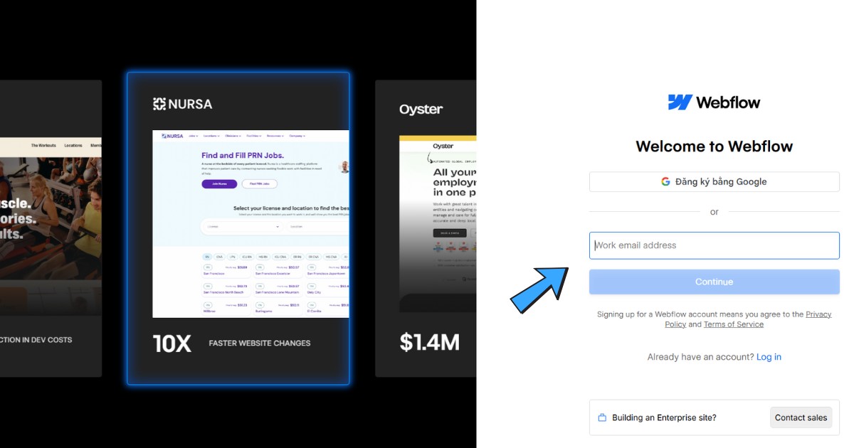 Webflow là gì? Ưu nhược điểm và quy trình thiết kế website với Webflow 57 Đăng ký và tạo dự án