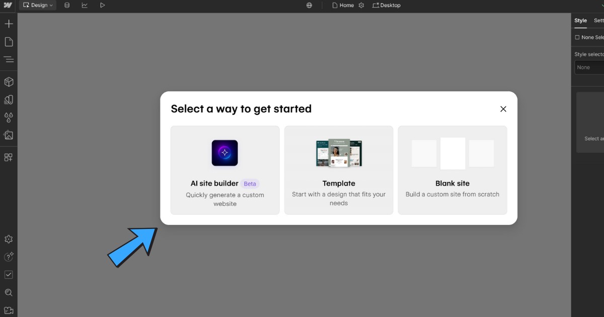 Webflow là gì? Ưu nhược điểm và quy trình thiết kế website với Webflow 56 Khi tài khoản đã được kích hoạt, truy cập dashboard quản trị
