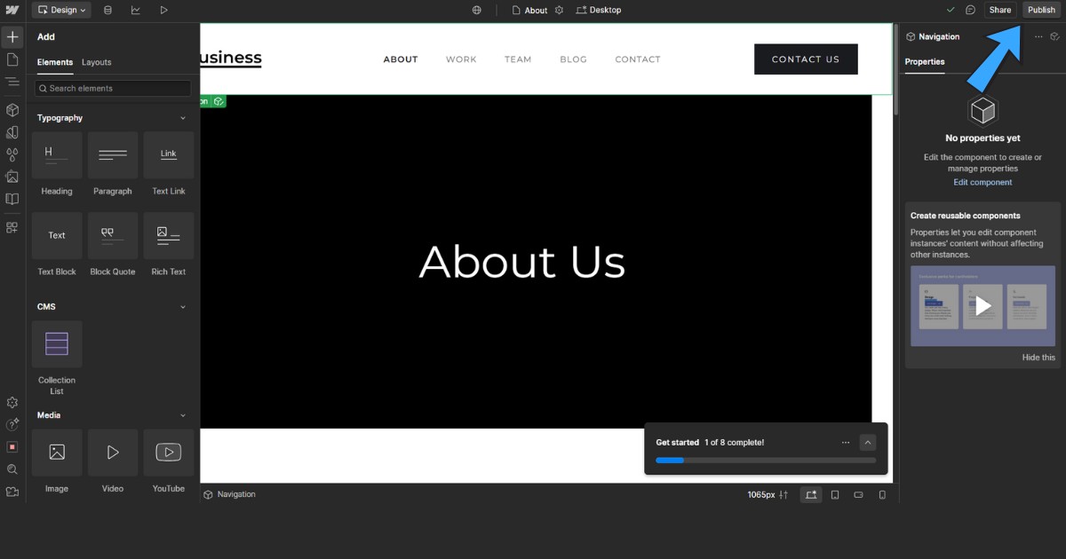 Webflow là gì? Ưu nhược điểm và quy trình thiết kế website với Webflow 63 Xuất bản website