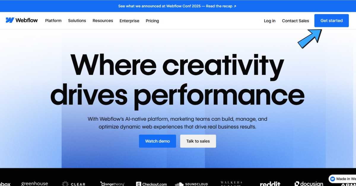 Webflow là gì? Ưu nhược điểm và quy trình thiết kế website với Webflow 53 Truy cập vào website chính thức