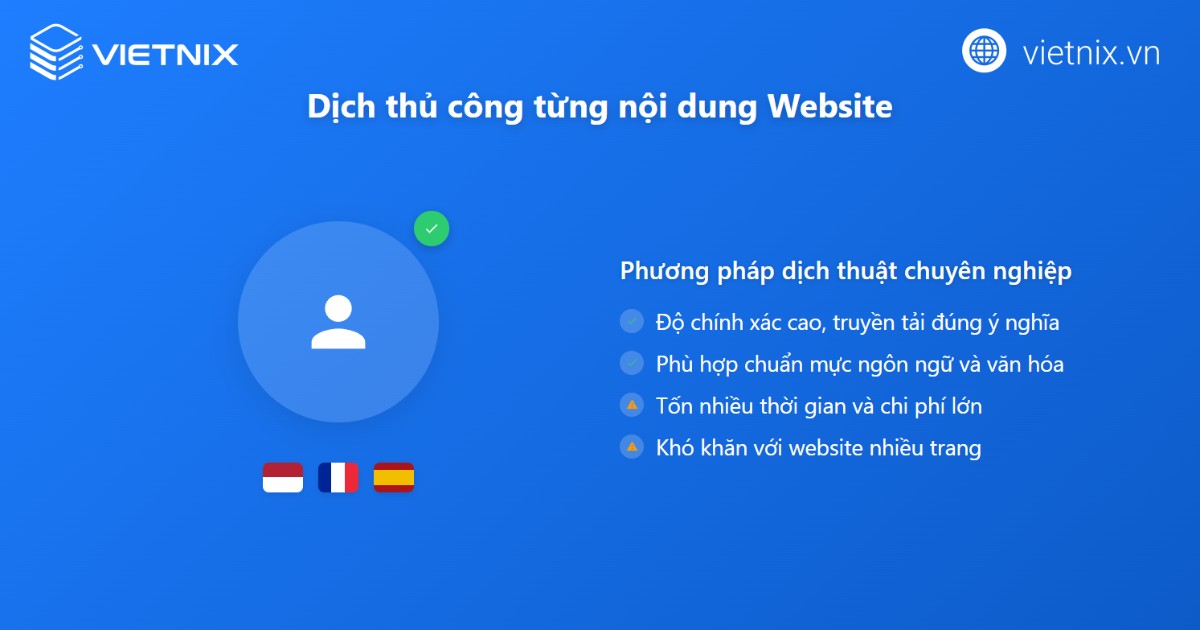 Website đa ngôn ngữ là gì? Ví dụ, lợi ích và cách tạo website đa ngôn ngữ dễ dàng 24 Dịch thủ công từng nội dung