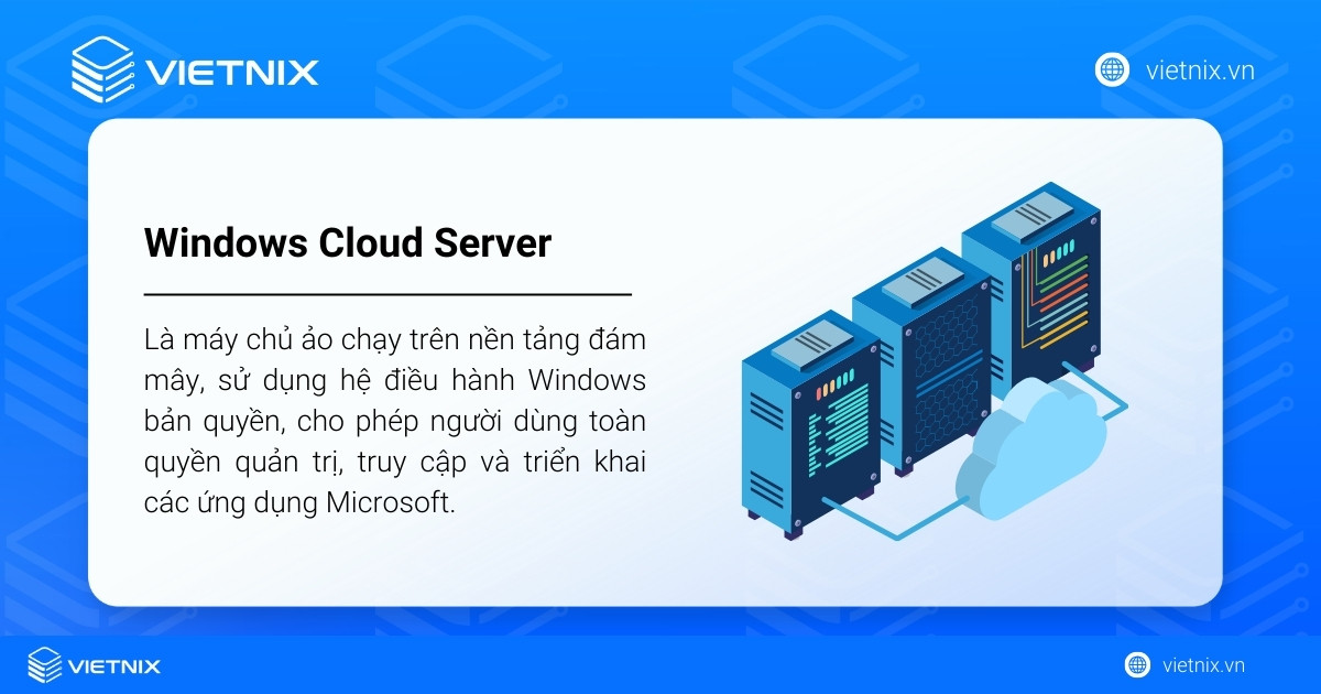 Windows Cloud Server là gì? Đặc điểm và những lợi ích khi sử dụng Windows Cloud Server 14 Windows Cloud Server là máy chủ ảo chạy trên nền tảng đám mây, sử dụng hệ điều hành Windows bản quyền