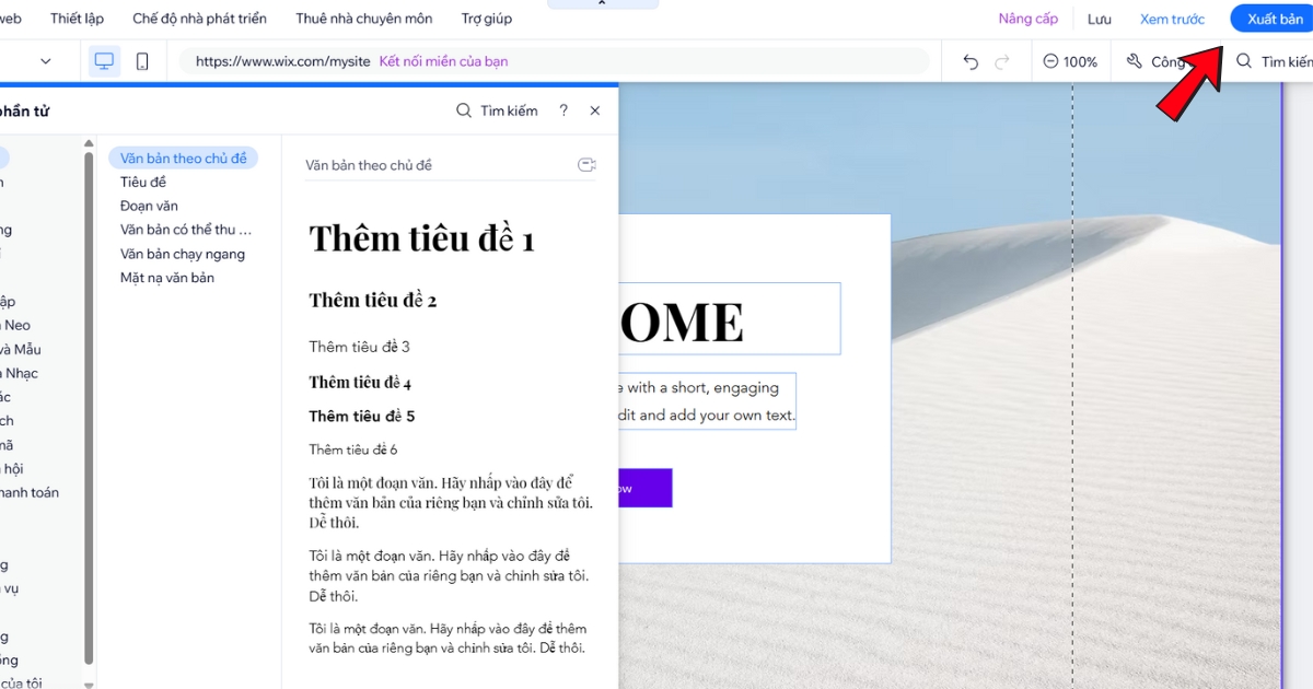 Wix là gì? Hướng dẫn chi tiết thiết kế website bằng Wix 51 Xuất bản website