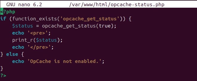 Cách kiểm tra trạng thái hoạt động của OPcache