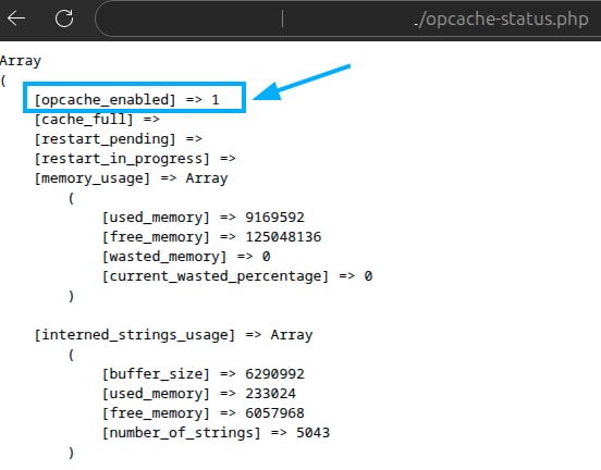 Theo dõi thông tin hoạt động của OPcache