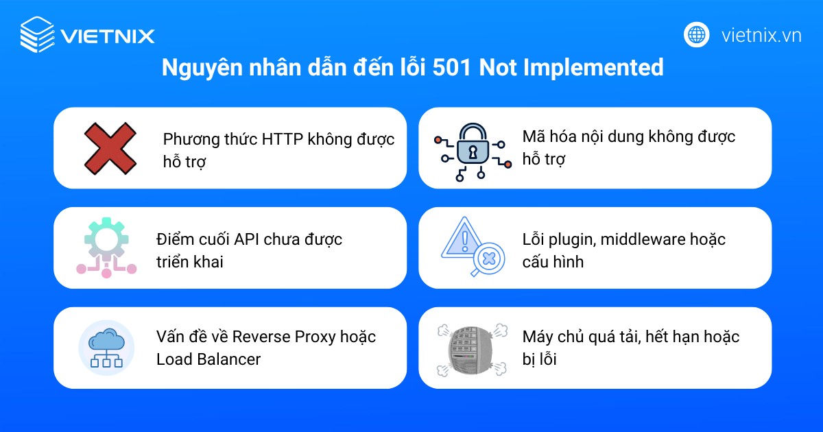 Một số nguyên nhân phổ biến gây lỗi 501 Not Implemented
