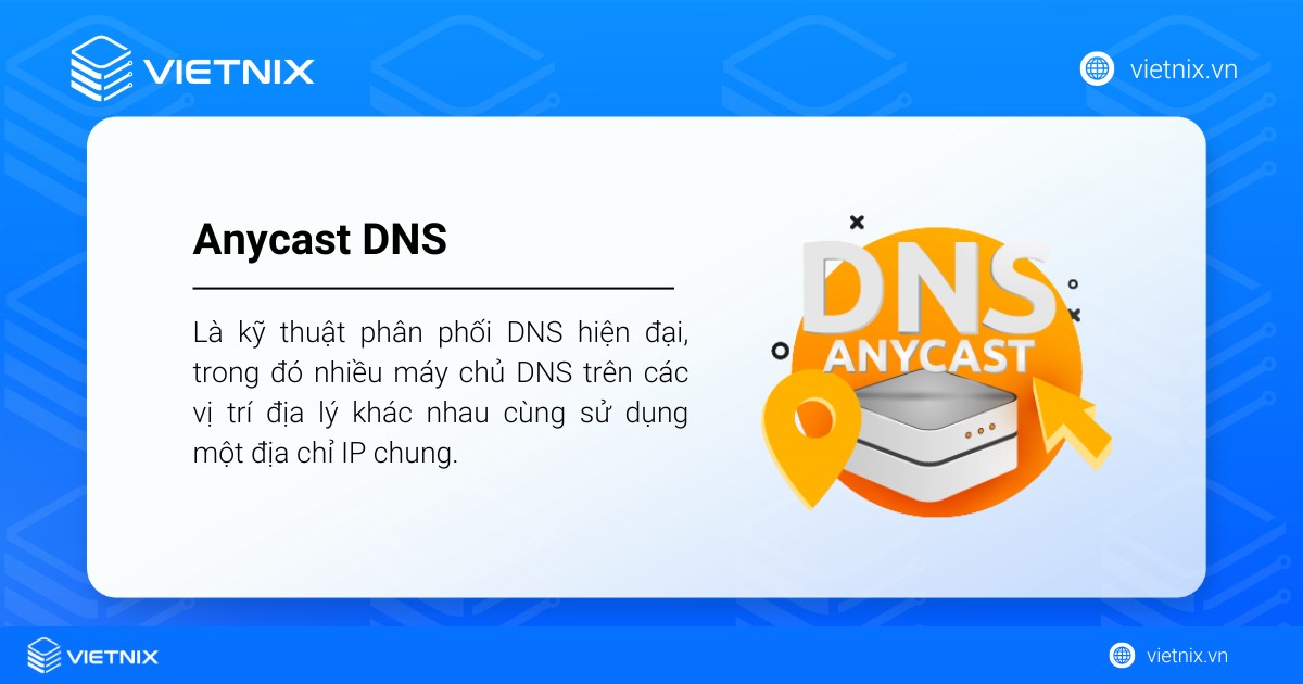 Anycast DNS là kỹ thuật phân phối DNS hiện đại