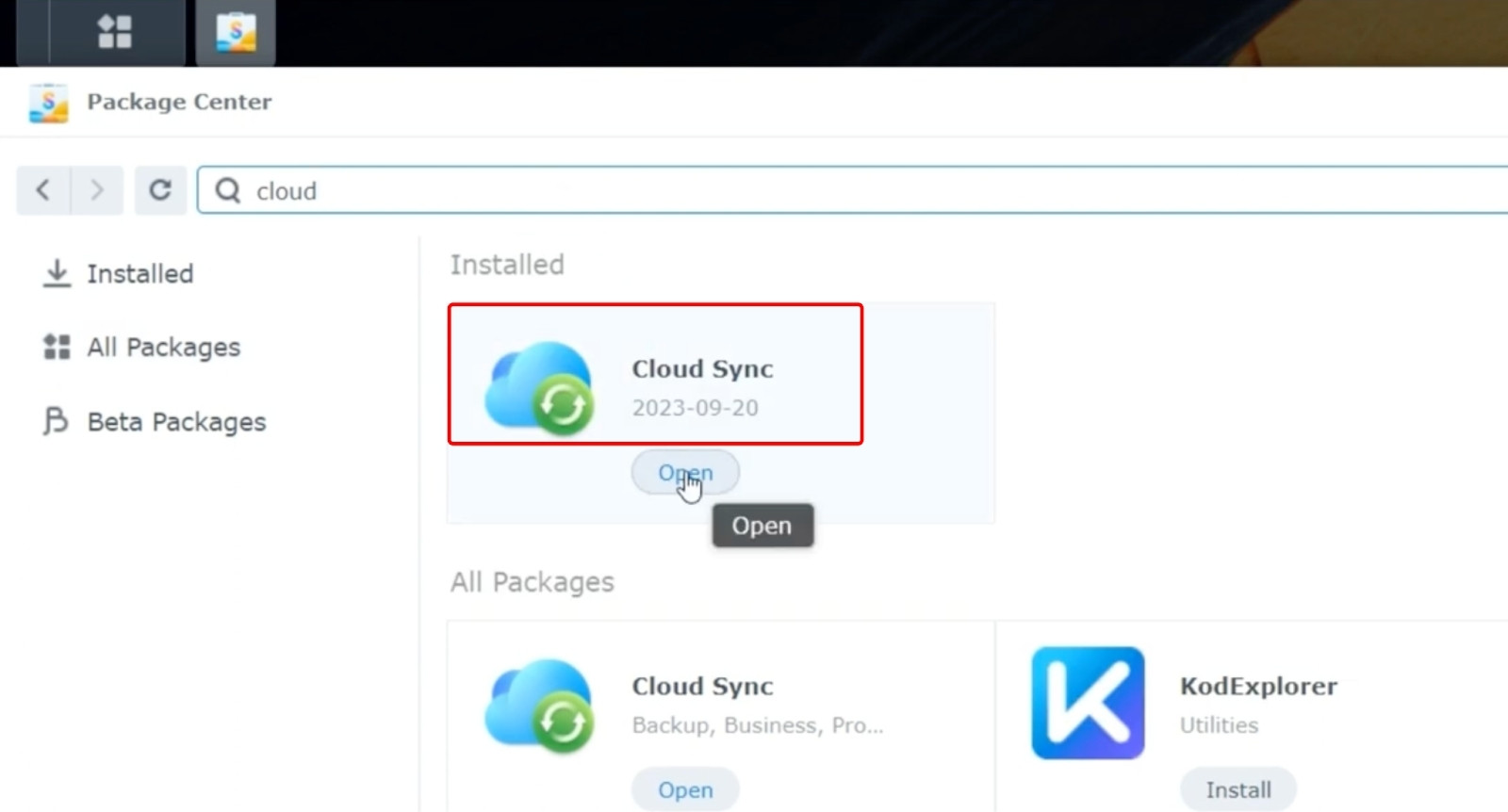 Cloud Sync là gì? Cách hoạt động và lợi ích khi sử dụng Cloud Sync 20 Mở Package Center, tìm và cài đặt ứng dụng Cloud Sync trên thiết bị NAS Synology