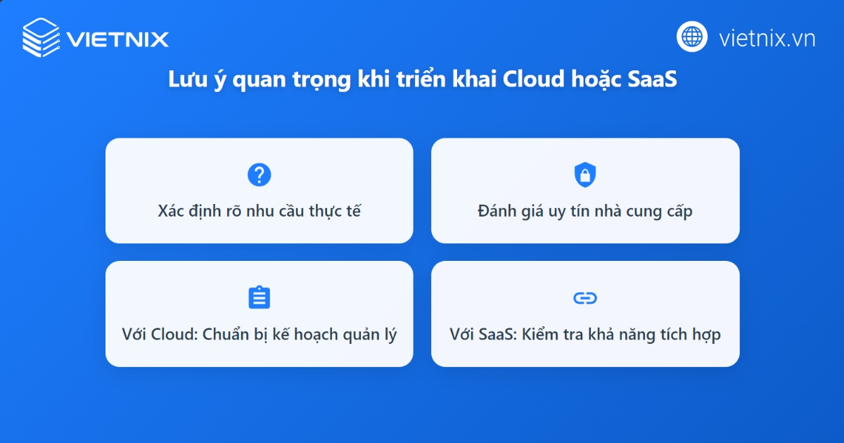 Kinh nghiệm và lưu ý khi triển khai