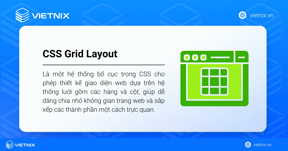 CSS Grid Layout là một hệ thống bố cục trong CSS