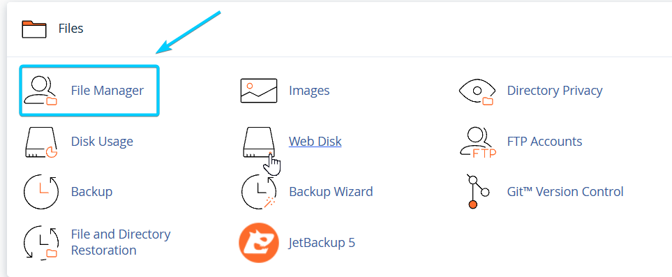 WordPress Core là gì? Hướng dẫn cập nhật WordPress core an toàn và hiệu quả 23 Tìm và mở ứng dụng "File Manager"