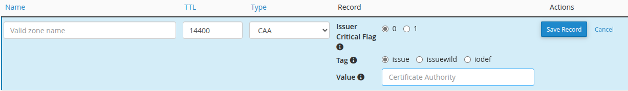 CAA Record là gì? Cơ chế và hướng dẫn cấu hình CAA Record chi tiết từ A đến Z 34 Cách thêm bản ghi CAA vào cPanel