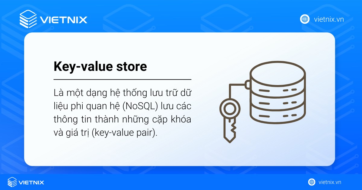 Key-value store là một dạng hệ thống lưu trữ dữ liệu phi quan hệ 