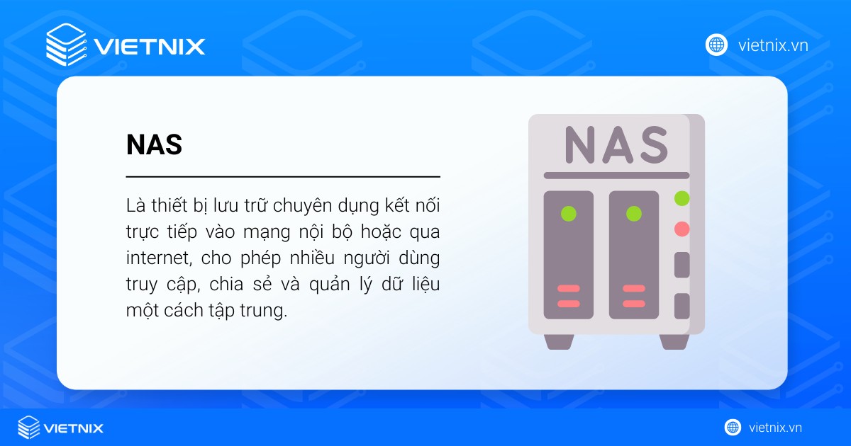 NAS là thiết bị lưu trữ kết nối trực tiếp vào mạng nội bộ hoặc Internet