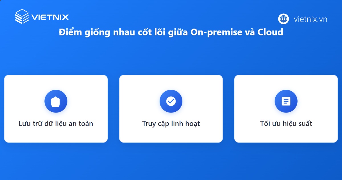 Điểm giống nhau giữa On-premise và Cloud