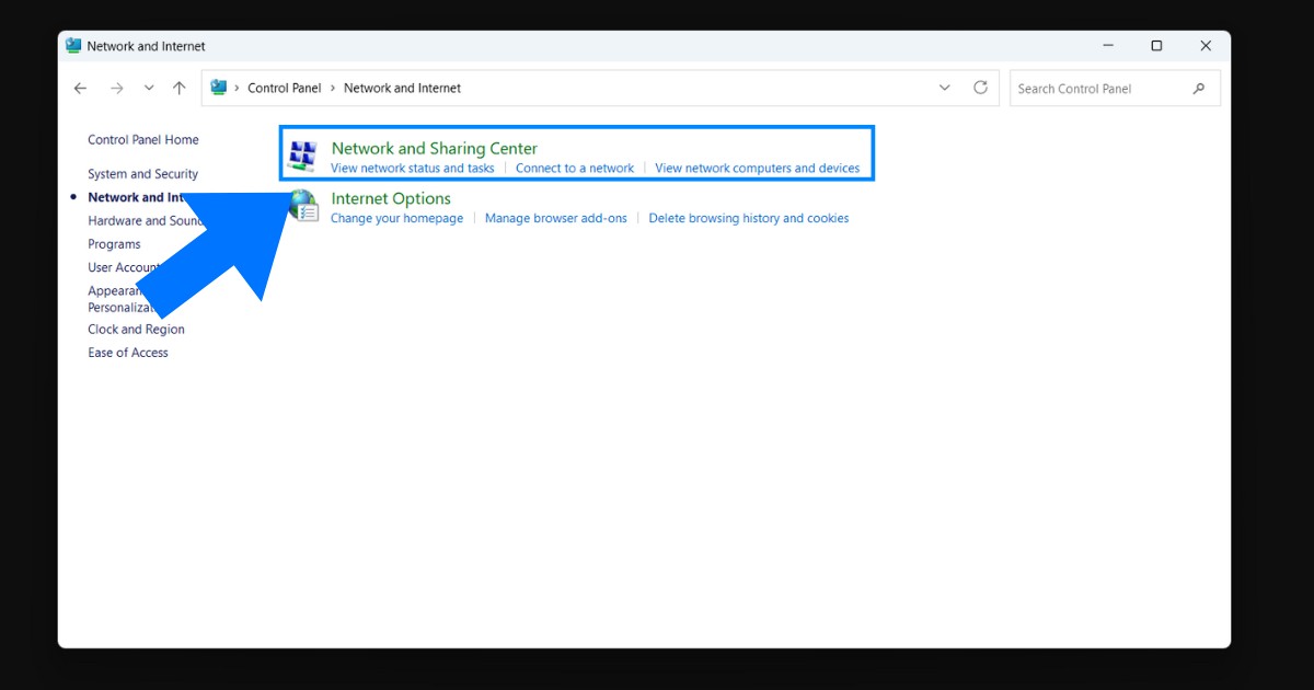 OpenDNS là gì? Hướng dẫn cách thiết lập OpenDNS chi tiết 45 Bạn cần mở Control Panel và truy cập vào Network and Sharing Center
