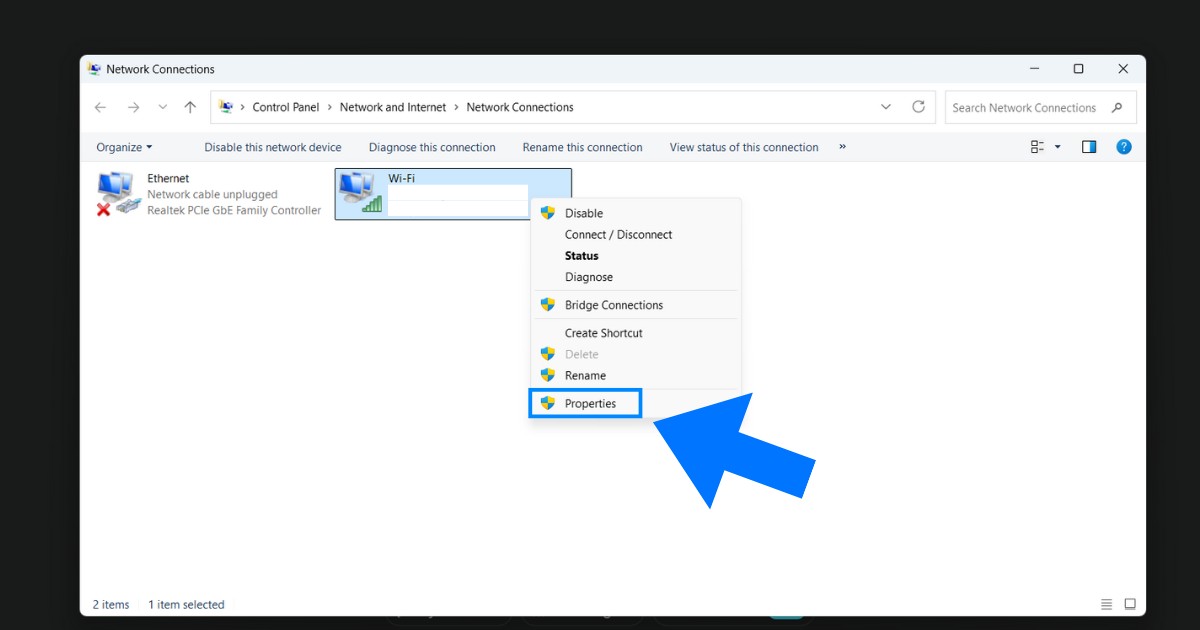 OpenDNS là gì? Hướng dẫn cách thiết lập OpenDNS chi tiết 47 Bạn nhấp chuột phải lên kết nối dùng, nhấn chọn Properties