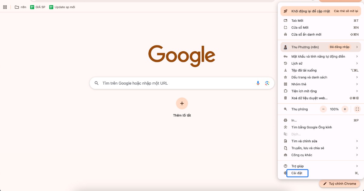 7 cách khắc phục lỗi The Requested URL was Rejected chi tiết 27 Chọn mục Cài đặt trong danh sách tùy chọn hiện ra