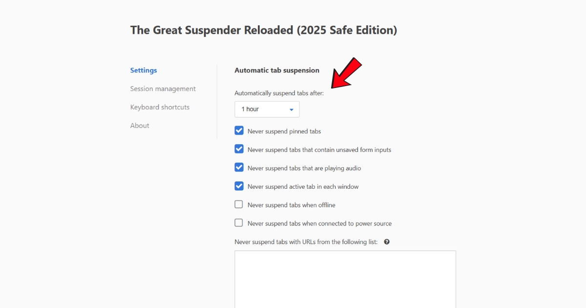 Trang web không phản hồi: Nguyên nhân, cách khắc phục triệt để A-Z 60 Bạn thiết lập thời gian tại mục Automatically suspend tabs after