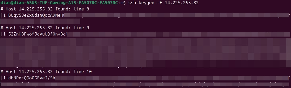 Warning: Remote Host Identification Has Changed!: Nguyên nhân và hướng dẫn xử lý 22 Bạn cần sử dụng lệnh ssh-keygen -F