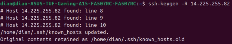 Warning: Remote Host Identification Has Changed!: Nguyên nhân và hướng dẫn xử lý 23 Nếu các dòng chứa khóa cũ thì bạn cần sử dụng lệnh ssh-keygen -R