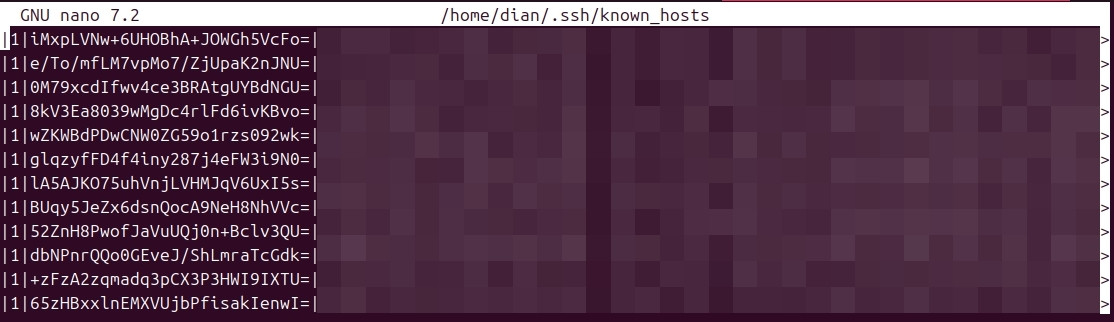 Warning: Remote Host Identification Has Changed!: Nguyên nhân và hướng dẫn xử lý 25 Mở file known_hosts bằng trình soạn thảo văn bản mà bạn thích bằng lệnh nano