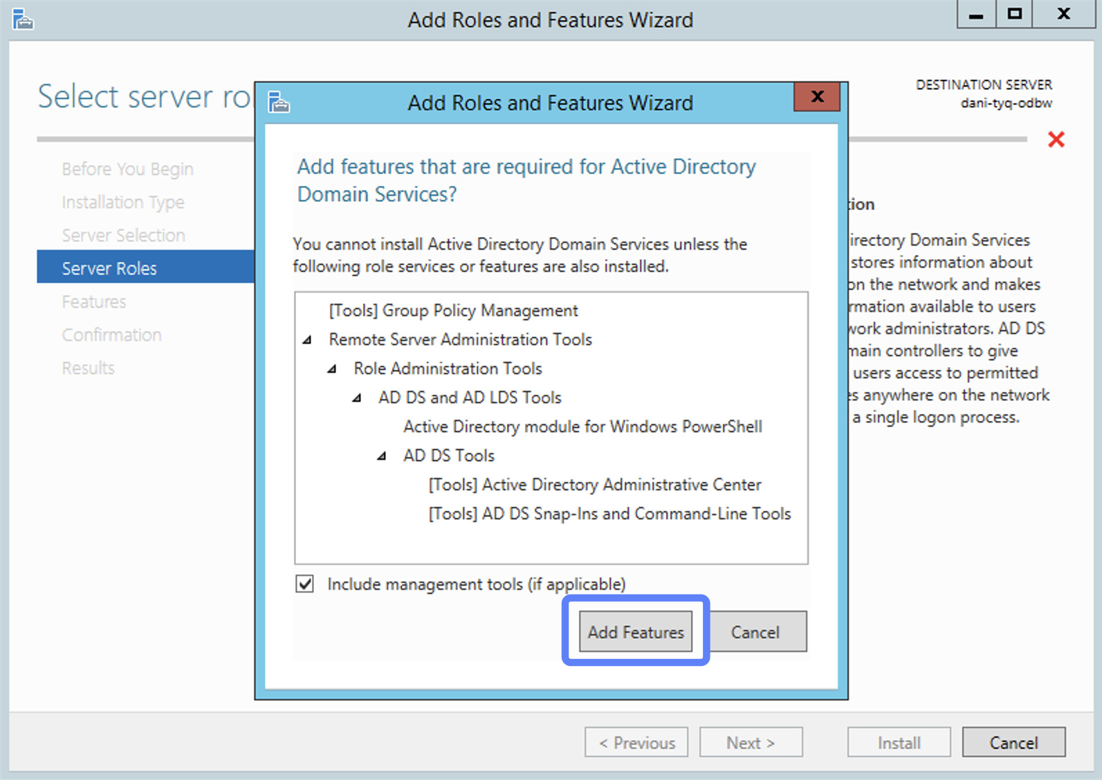 Hướng dẫn cài đặt Additional Domain Controller trên Windows Server chi tiết 109 Cài đặt role Active Directory Domain Service