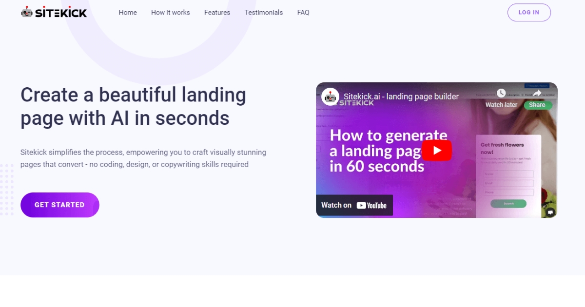 Top 21 AI tạo landing page phổ biến nhất hiện nay 39 SiteKick sẽ có thể tự động tạo landing page (Nguồn: Internet)