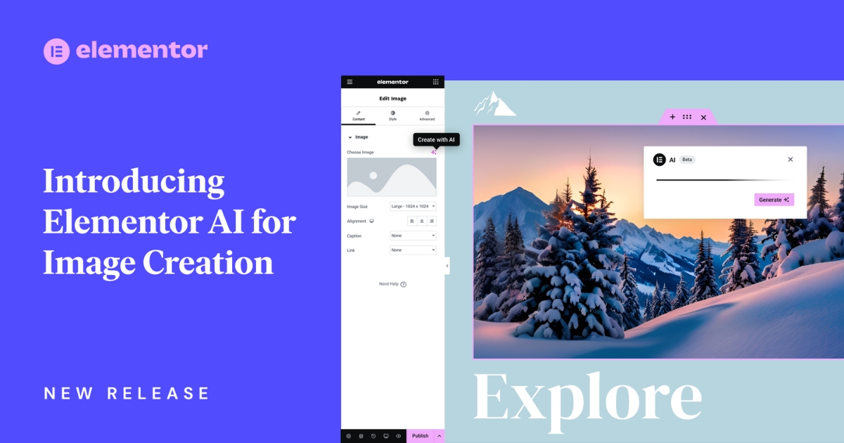 Top 21 AI tạo landing page phổ biến nhất hiện nay 45 Elementor AI mang các tính năng AI vào WordPress để bạn tạo nội dung cho trang web (Nguồn: Internet)
