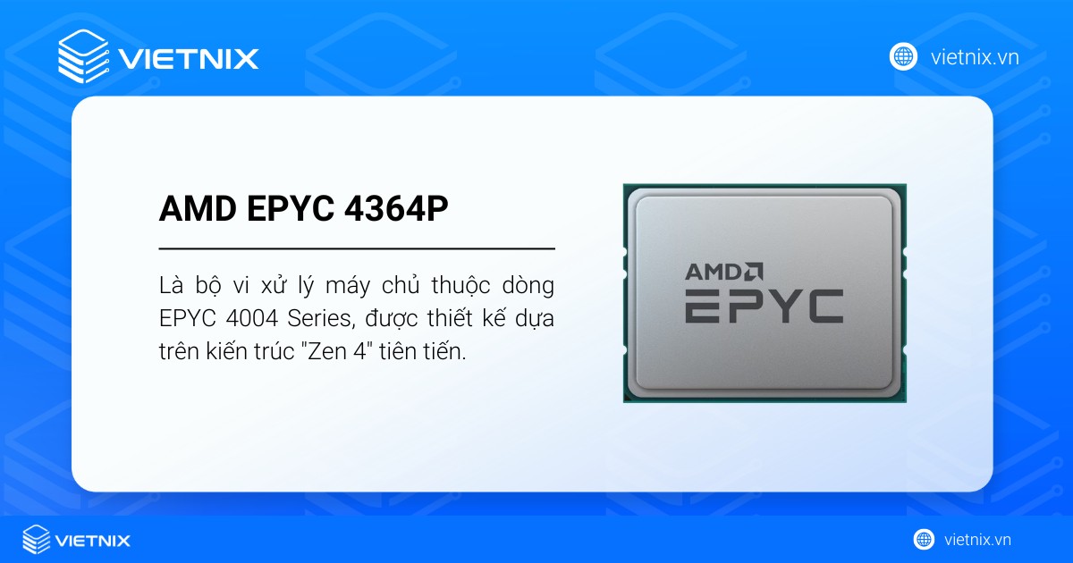 AMD EPYC 4364P là bộ vi xử lý thuộc dòng AMD EPYC 4004 Series 