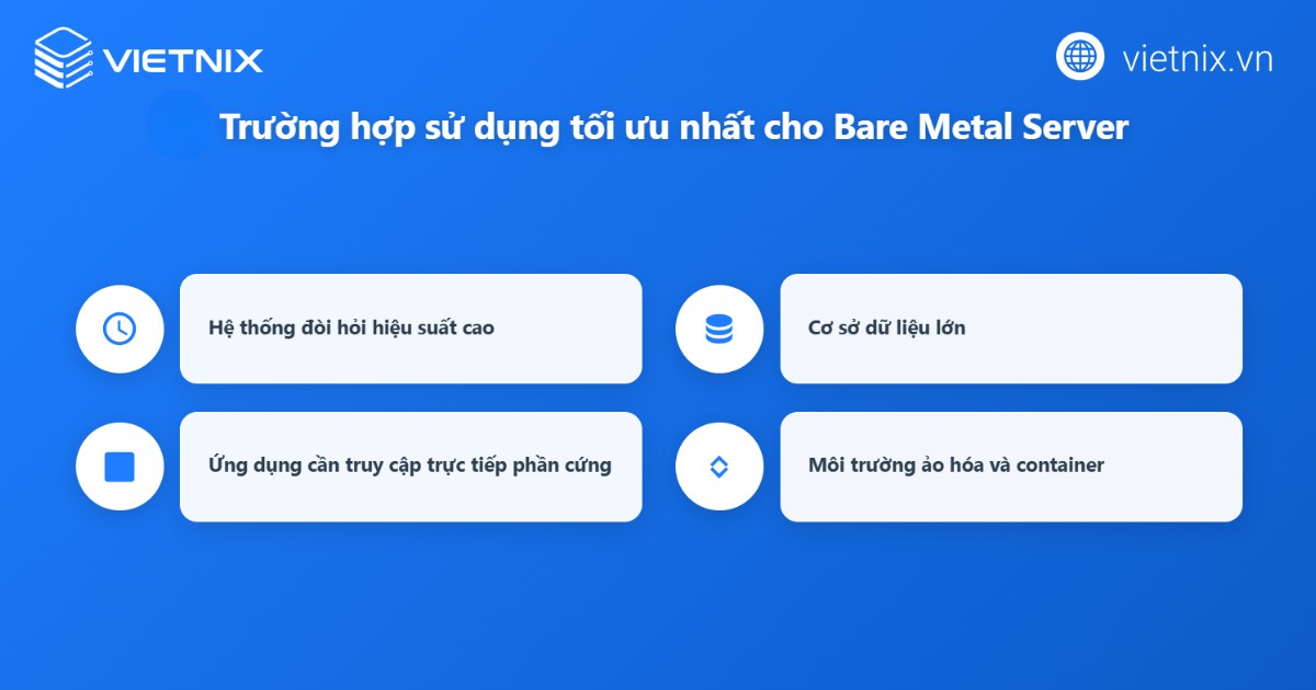 Trường hợp sử dụng phù hợp với Bare Metal Server