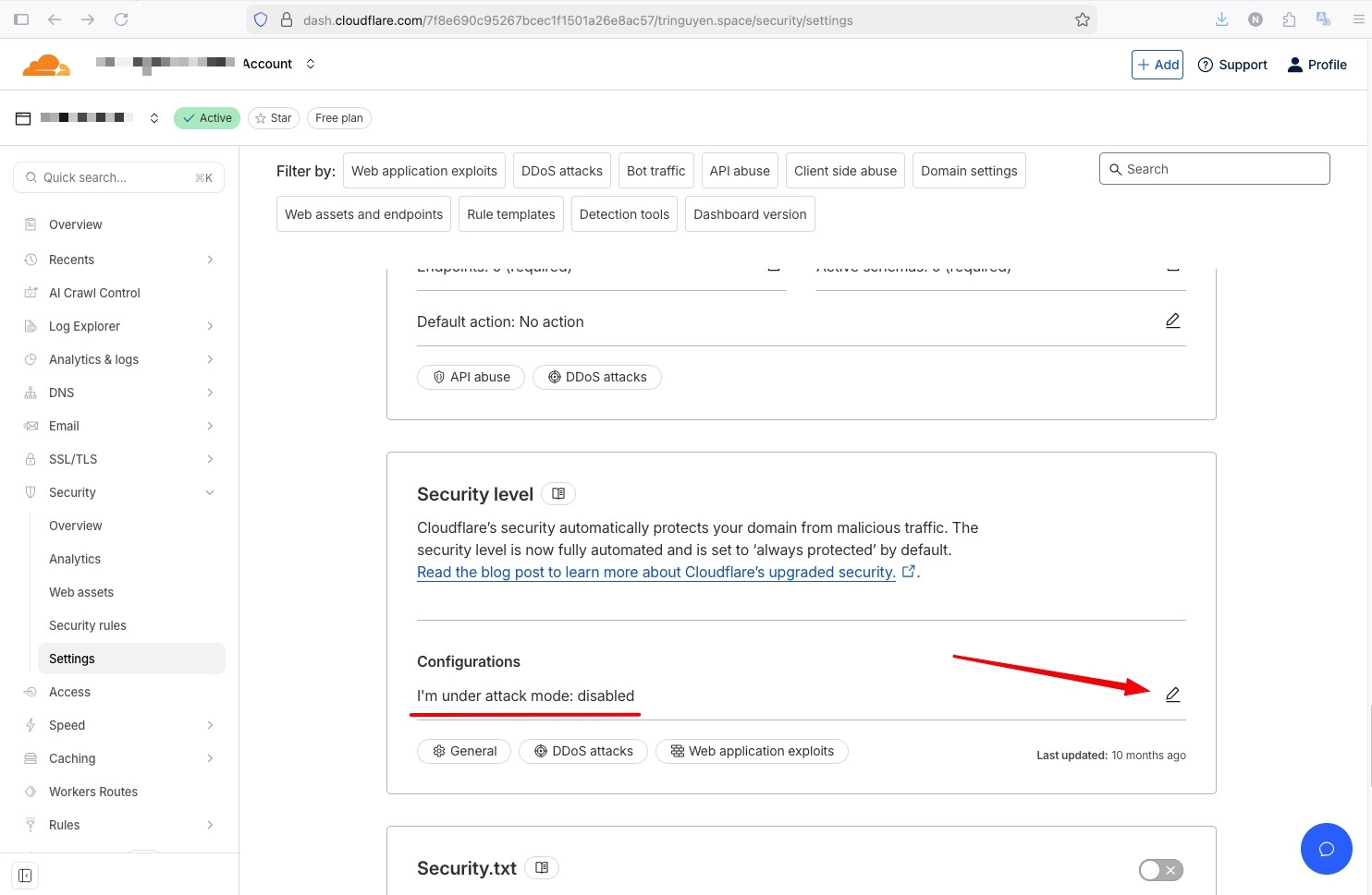 Bạn vào tab Overview của Cloudflare Dashboard