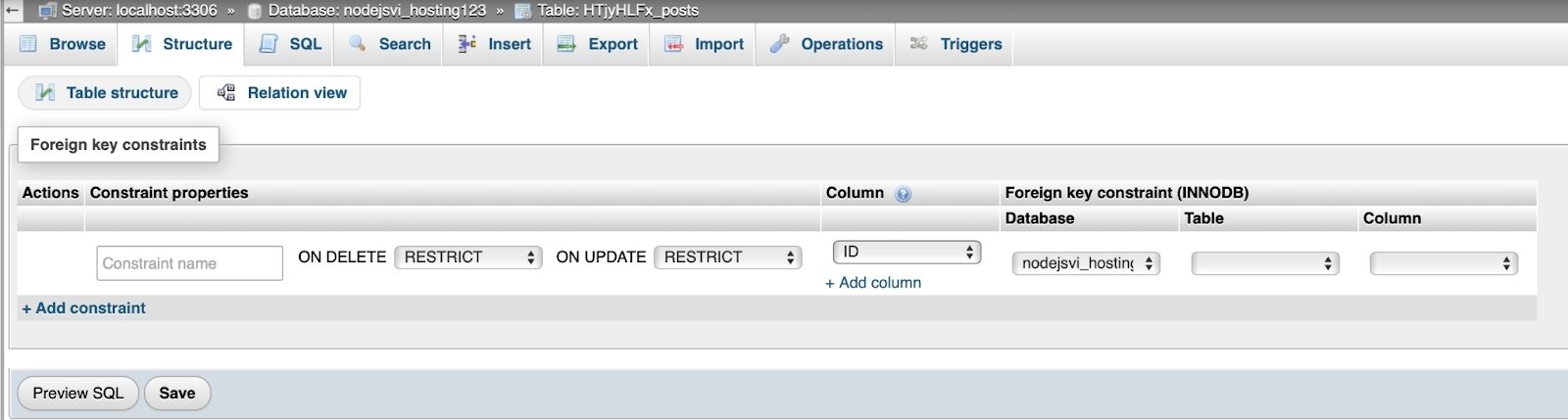 Bạn cần thiết lập ràng buộc khóa ngoại