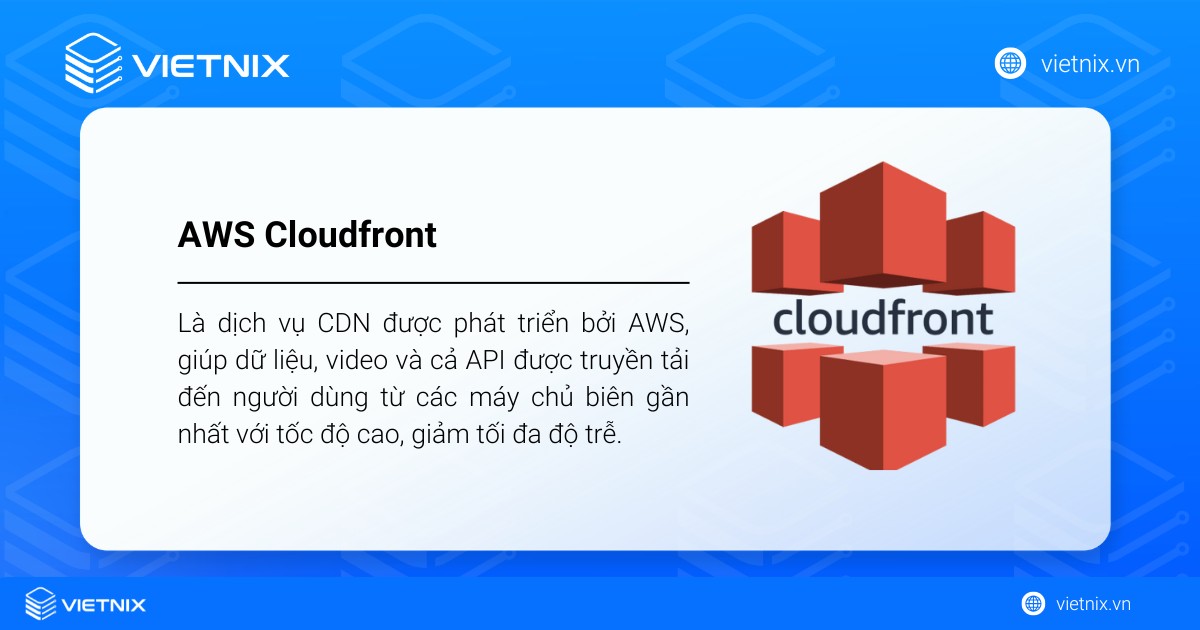 AWS Cloudfront là dịch vụ CDN được phát triển bởi AWS
