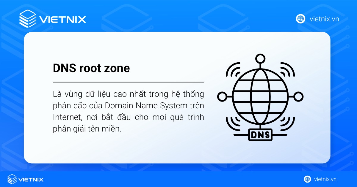 DNS root zone là gì? Tầm quan trọng và cách thức hoạt động của DNS root zone 12 DNS root zone là vùng dữ liệu cao nhất trong hệ thống phân cấp của DNS