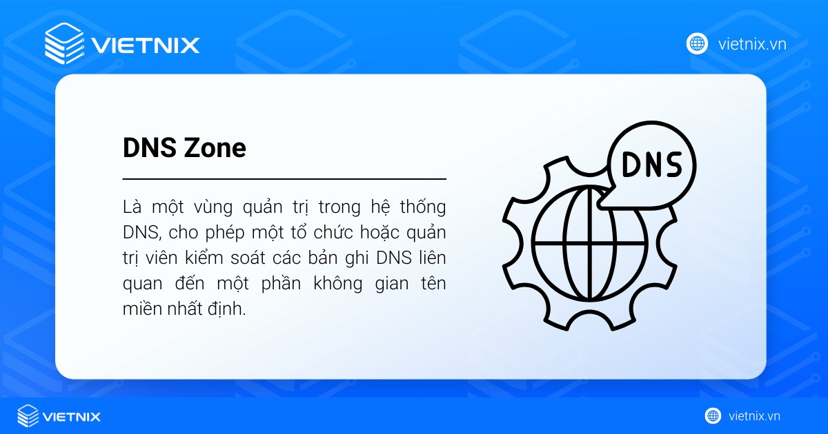 DNS Zone là một vùng quản trị trong hệ thống DNS