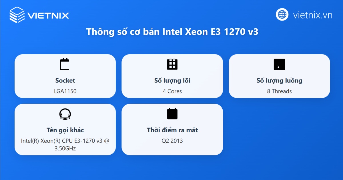 Intel Xeon E3-1270 v3 được định vị trong phân khúc CPU máy chủ