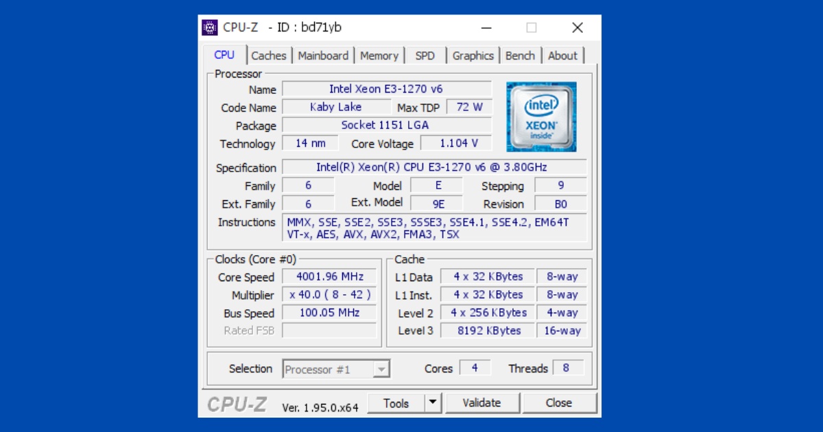 Đánh giá chi tiết CPU Intel Xeon E3-1270 v6 3.80 GHz, 8MB Cache, 4C/8T linh hoạt, mạnh mẽ 13 Đặc điểm kỹ thuật và cấu hình cốt lõi của Xeon E3-1270 v6