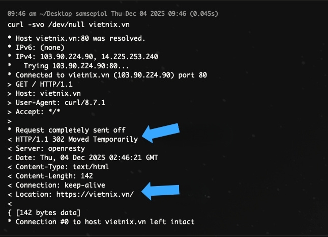 10 cách khắc phục lỗi Error 520: Web Server Is Returning an Unknown Error 30 Bạn cần sử dụng lệnh curl -svo /dev/null http://your-domain.com/
