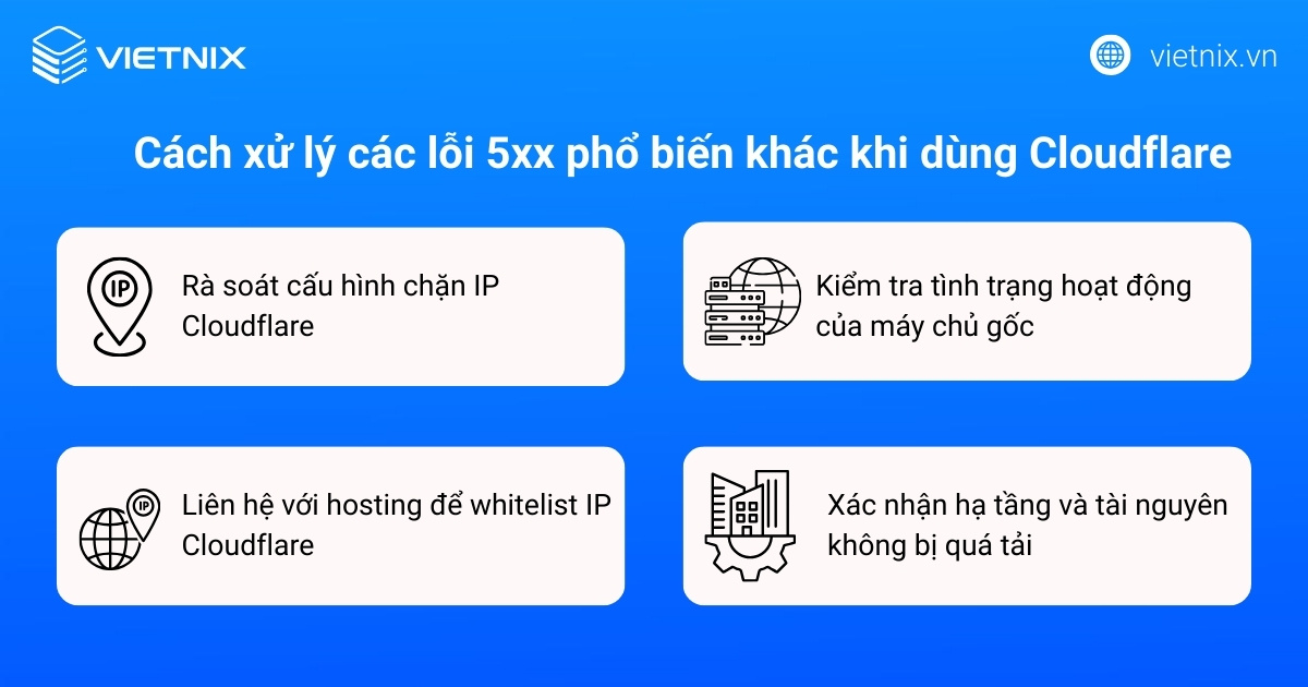 10 cách khắc phục lỗi Error 520: Web Server Is Returning an Unknown Error 32 Cách xử lý các lỗi 5xx phổ biến khác khi dùng Cloudflare