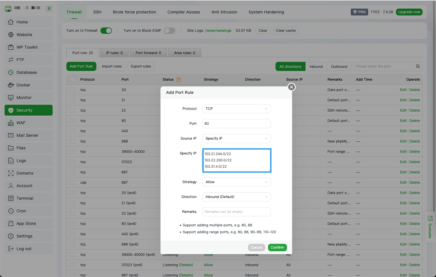 10 cách khắc phục lỗi Error 520: Web Server Is Returning an Unknown Error 27 Nếu chưa whitelist, bạn hãy thêm các IP proxy của Cloudflare (https://www.cloudflare.com/ips/) vào danh sách cho phép