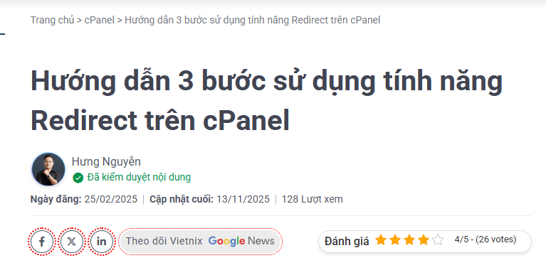 Quy trình sản xuất và quản trị nội dung cho Blog Vietnix 2 Trạng thái hiển thị đã kiểm duyệt nội dung