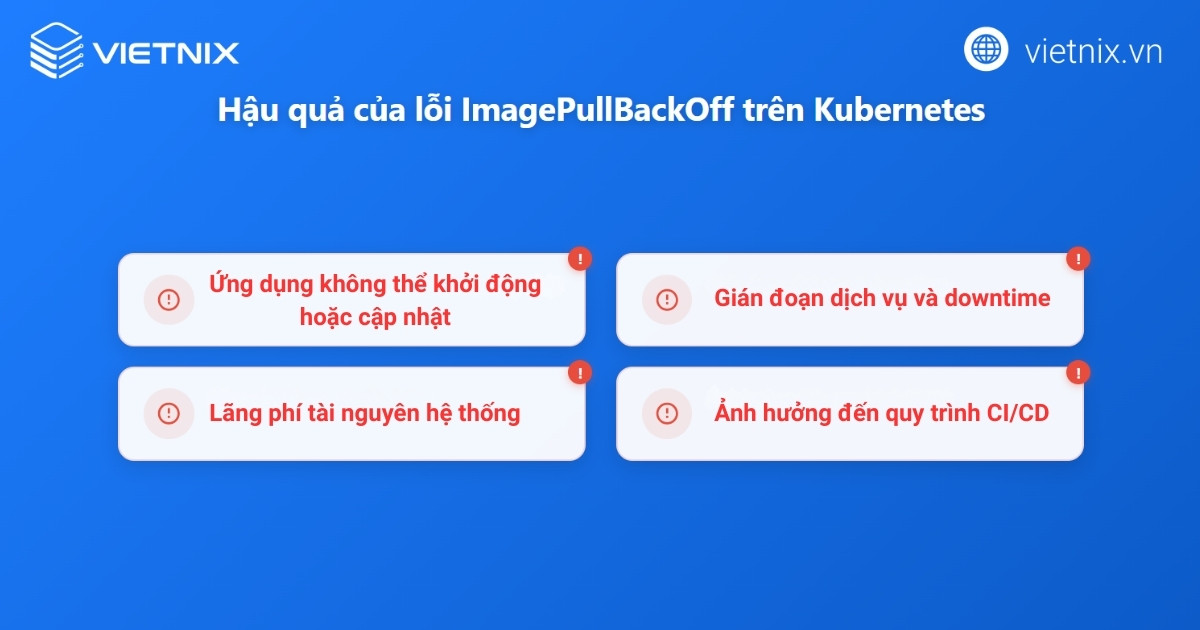 Hậu quả khi gặp lỗi ImagePullBackOff