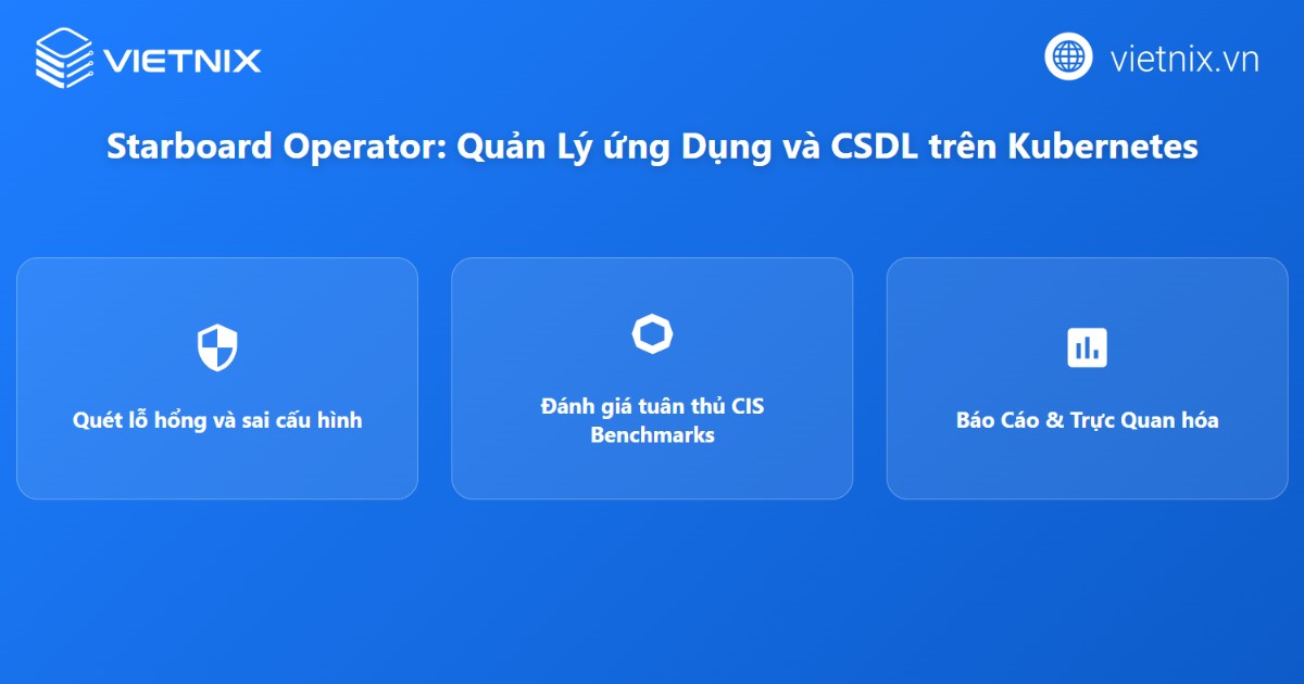Starboard Operator giúp quản lý ứng dụng và các cụm cơ sở dữ liệu trên Kubernetes