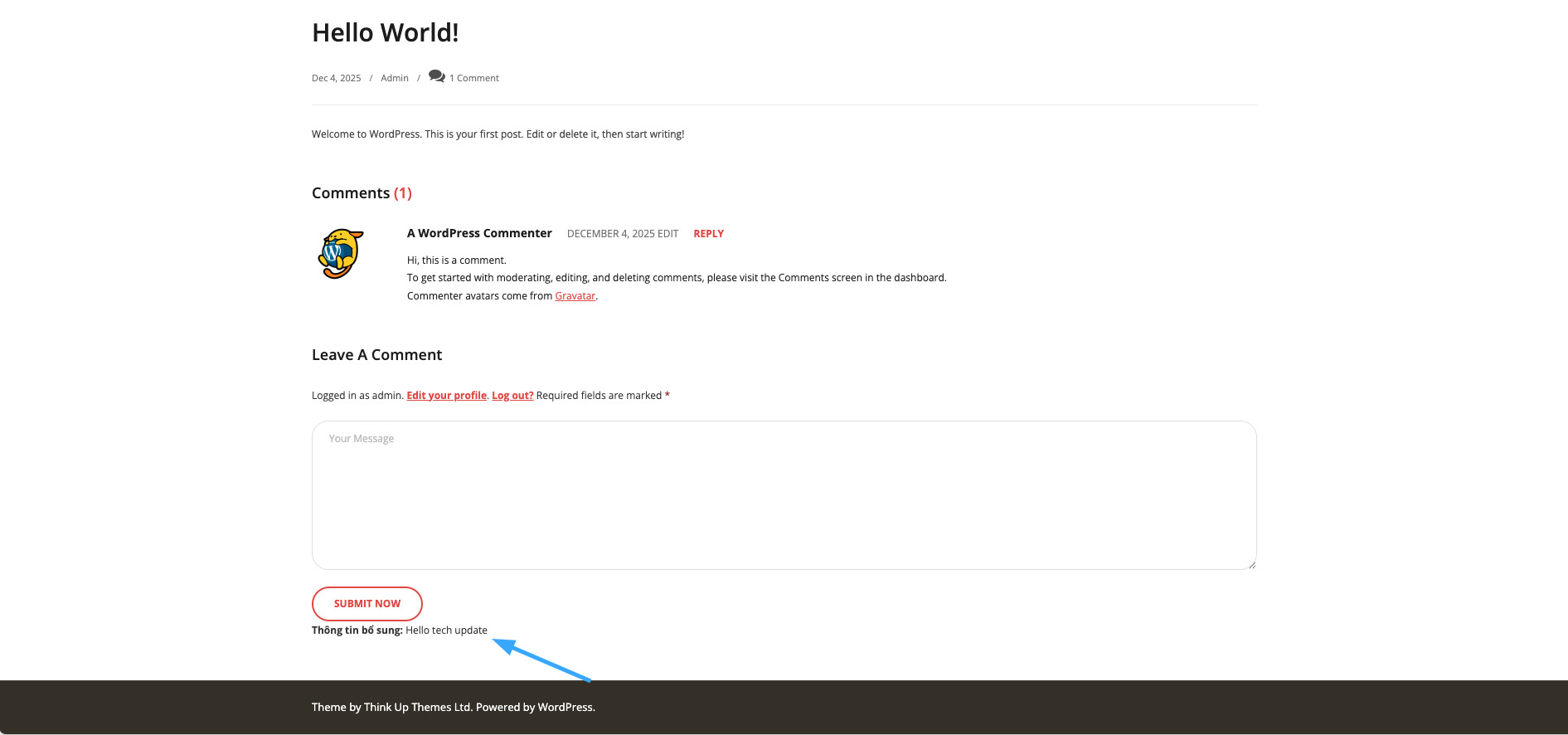Vị trí hiển thị của Meta Box