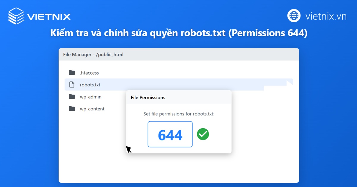 Kiểm tra quyền phân quyền file robots.txt