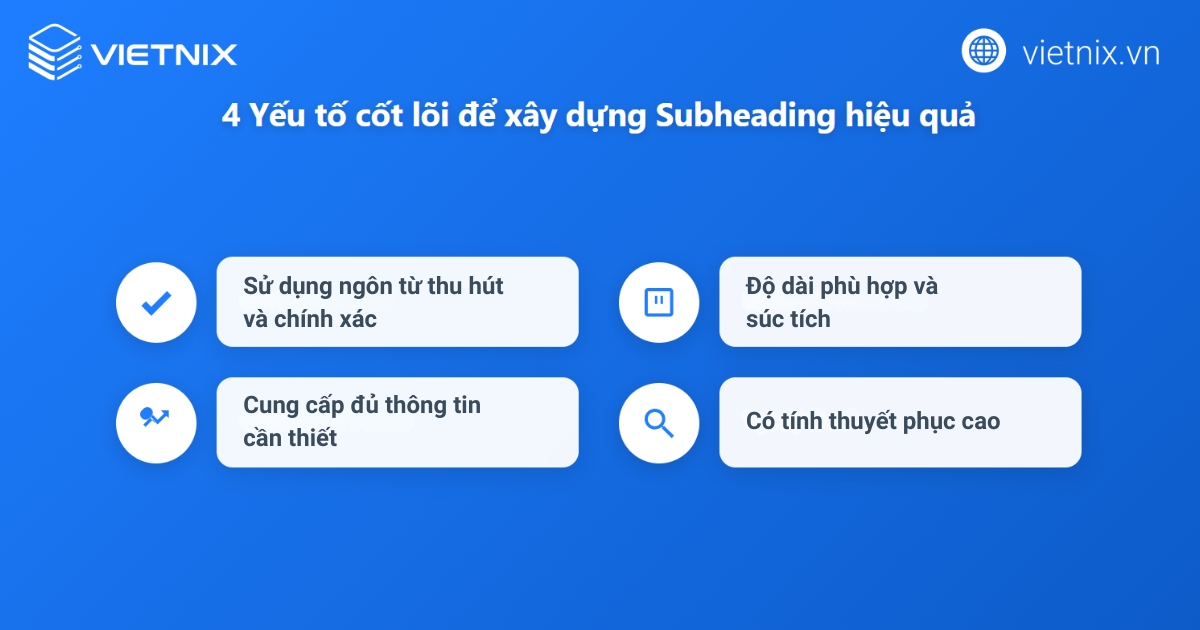 4 yếu tố cốt lõi tạo nên Subheading