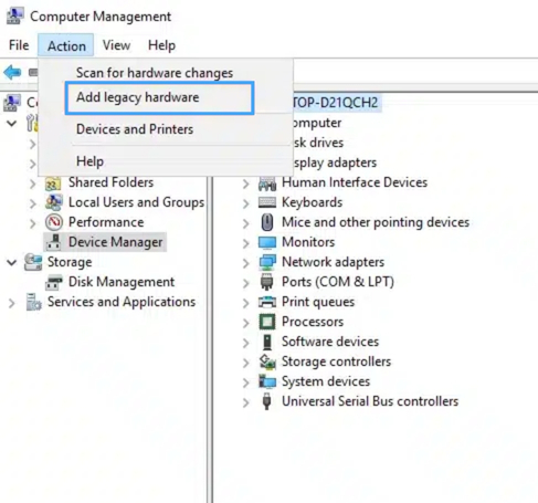 Cách tạo card loopback trên Windows 42 Chọn tiếp Add legacy hardware